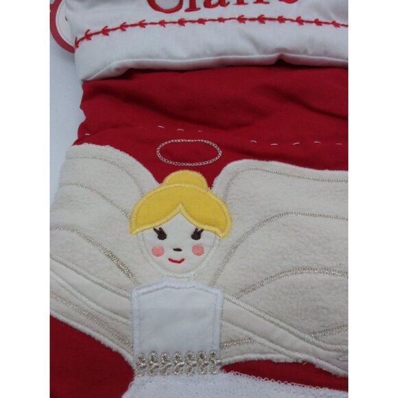 Pottery Barn Kids Claire Christmas Stocking Angel White Gown Holiday Quilted - Picture 5 of 12